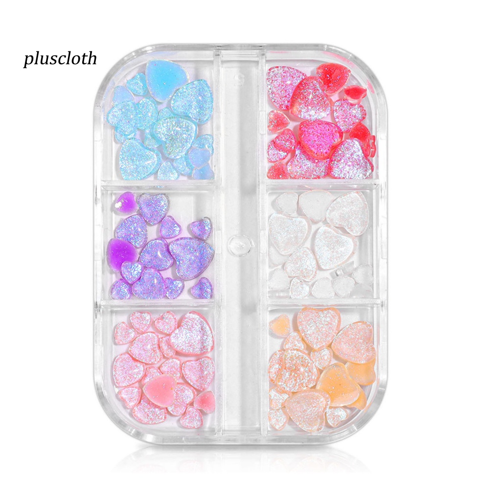 1 Hộp 6 Ngăn Đựng Phụ Kiện Trang Trí Móng Tay Nghệ Thuật Màu Sắc Tươi Sáng Dễ Sử Dụng