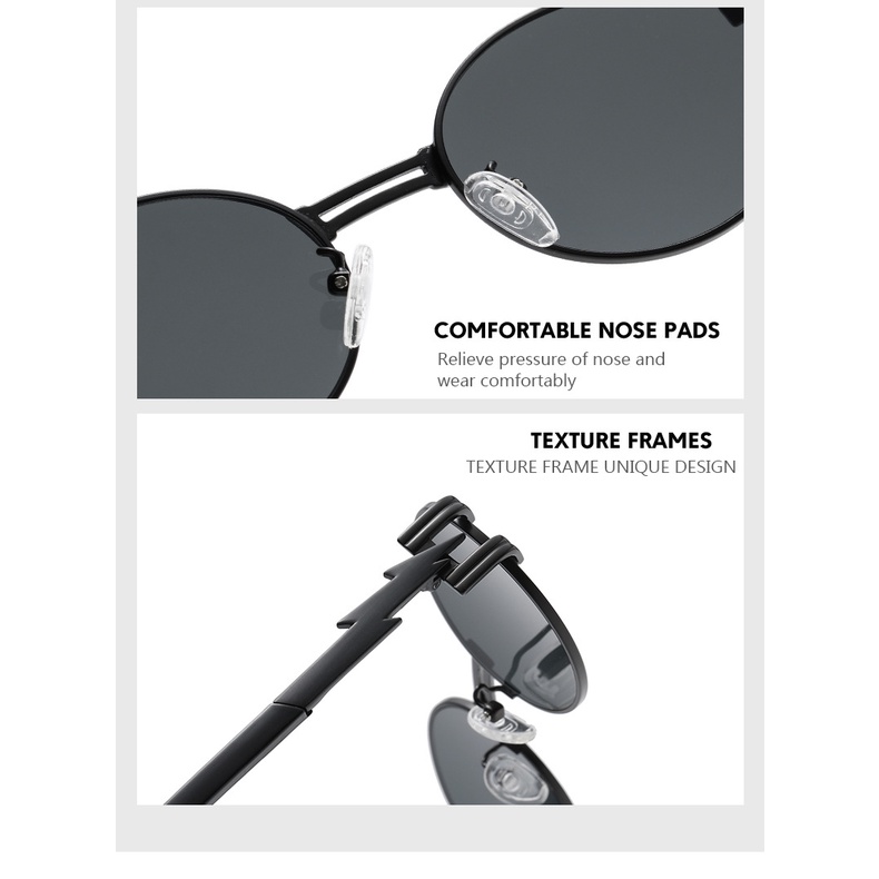 Kính Mát Gọng Tròn Bằng Kim Loại Thời Trang Mới Cho Nữ