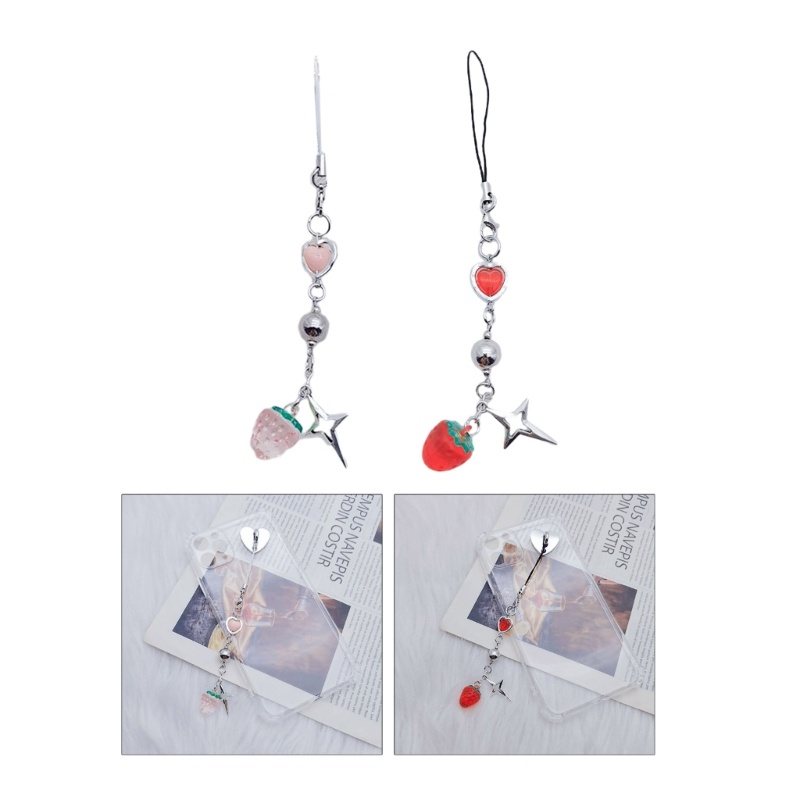 Dây Móc Điện Thoại / Chìa Khóa / Túi Xách Hình Ngôi Sao / Dâu Tây Dễ Thương