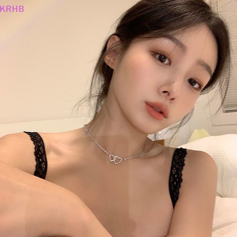 Vòng cổ Hai Trái Tim Đính Đá Thời Trang Dành Cho Nữ Mới