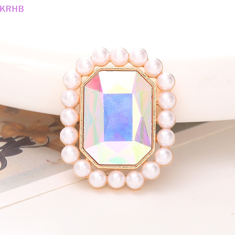 Krhb Phụ Kiện Trang Sức Khối Lập Phương Kim Loại Hình Vuông Đính Ngọc Trai Sáng Tạo Phong Cách Hàn Quốc Mới