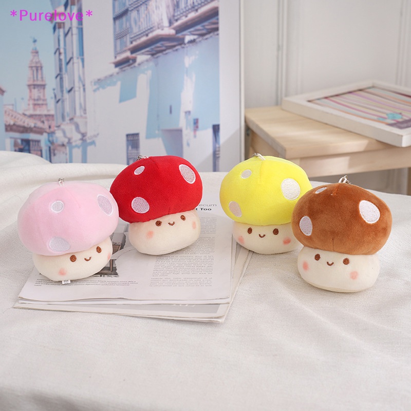 Móc Khóa Hình Cây Nấm Nhồi Bông Đáng Yêu Dành Cho Nam Và Nữ Mới