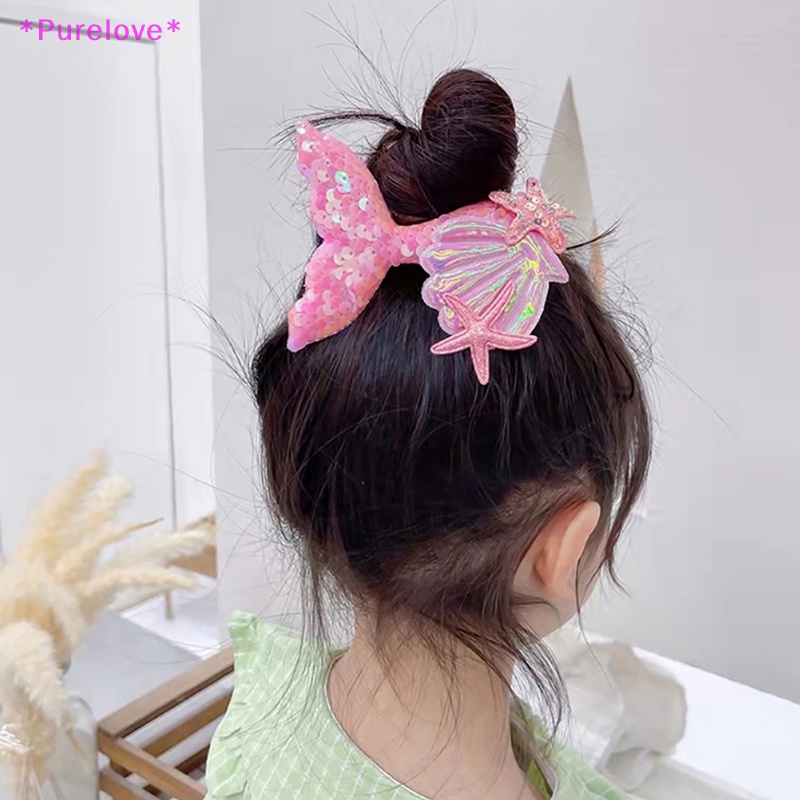 Kẹp Tóc Nơ Hình Nàng Tiên Cá Đáng Yêu Cho Bé Gái Mới