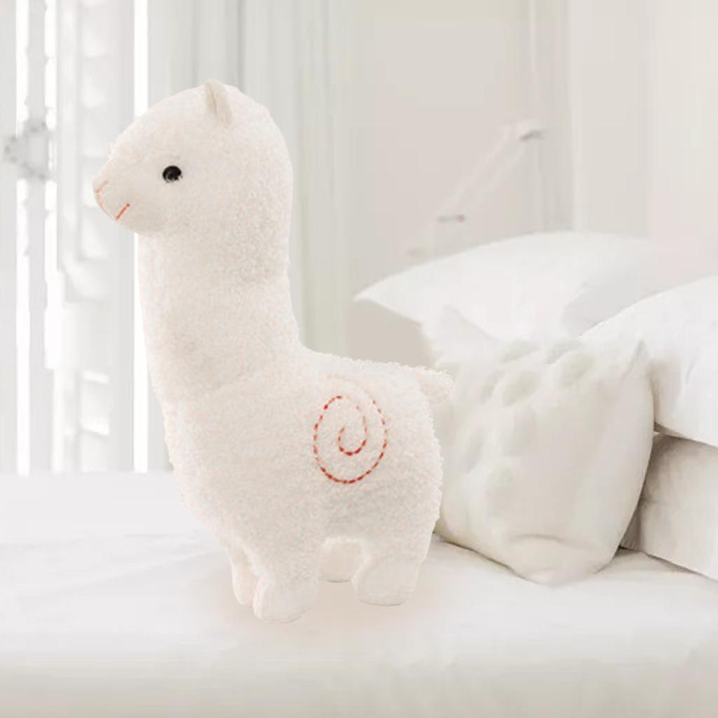 Thú Nhồi Bông Hình Lạc Đà Alpaca Màu Trắng 28cm Trang Trí Phòng Khách