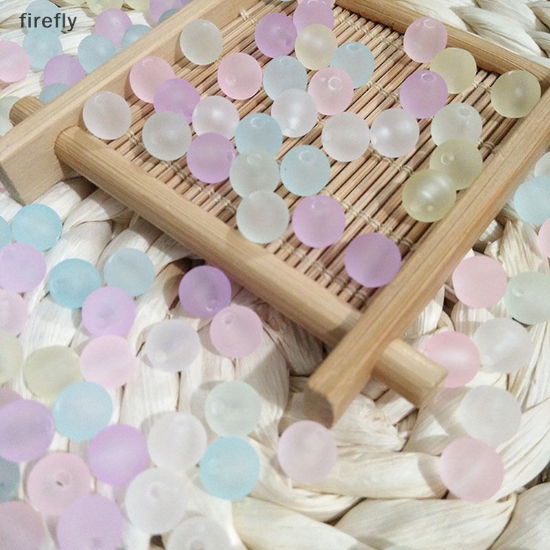 Set 100 Hạt Tròn Xỏ Lỗ 6mm Nhiều Màu Làm Trang Sức DIY