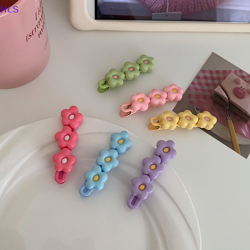 Kẹp Tóc Hình Bông Hoa Màu Kẹo Ngọt Dễ Thương