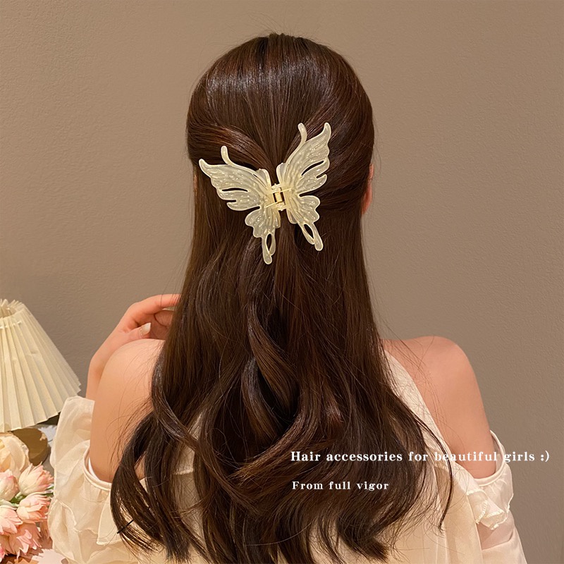 Kẹp Tóc Hình Bướm Bằng Acrylic Dễ Thương Thời Trang Cho Nữ
