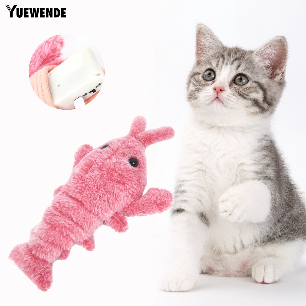 Đồ Chơi Hình Tôm Điện Tử Mềm Mại Chống Cắn Chống Trầy Thoải Mái Huấn Luyện Cho Mèo Cưng