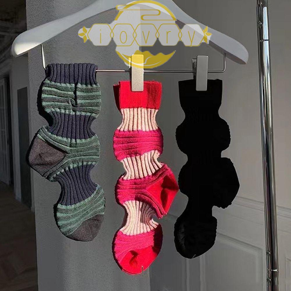 Đôi Vớ Cotton Thoải Mái Họa Tiết Kẻ Sọc Đơn Giản Dành Cho Nữ