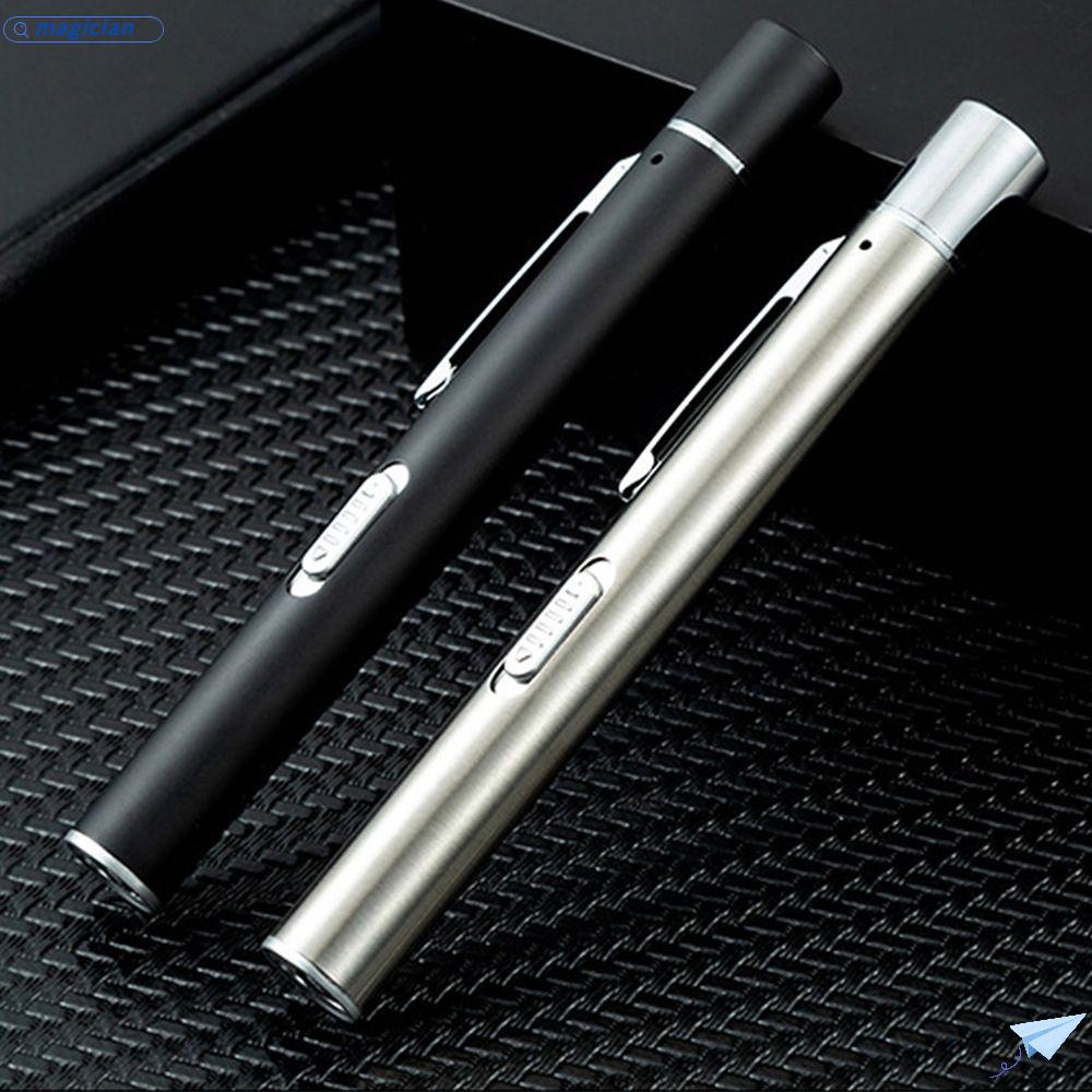 Đèn Pin LED USB Mini Cầm Tay Hình Cây Bút Bằng Thép Không Gỉ