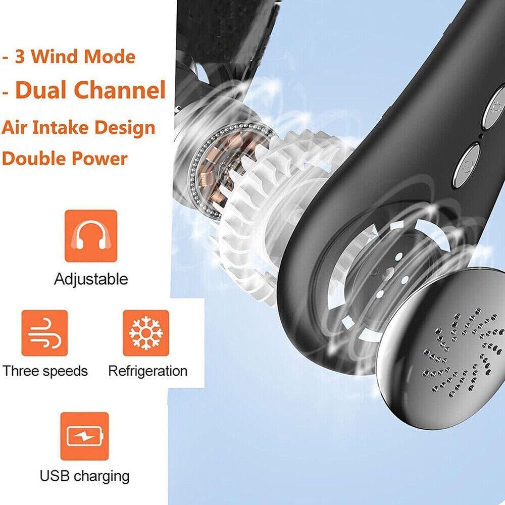 ESPO Quạt Nhỏ Đeo Cổ Không Cánh 4800mAh Sạc Cổng USB Có Thể Điều Chỉnh Tốc Độ Gió