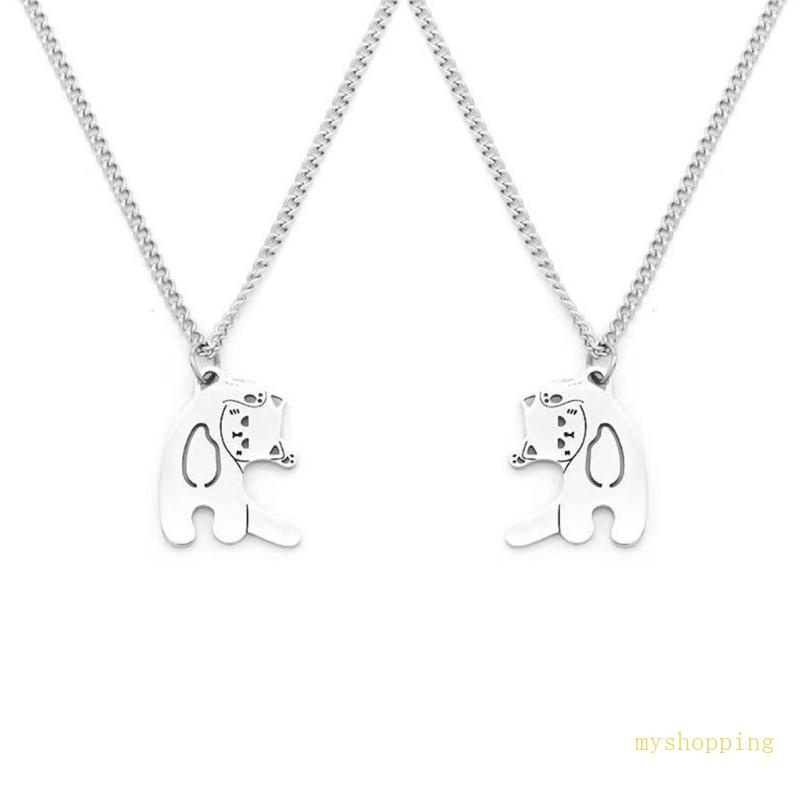 Set 2 Vòng cổ Mặt Hình Mèo Đơn Giản Cho Cặp Đôi