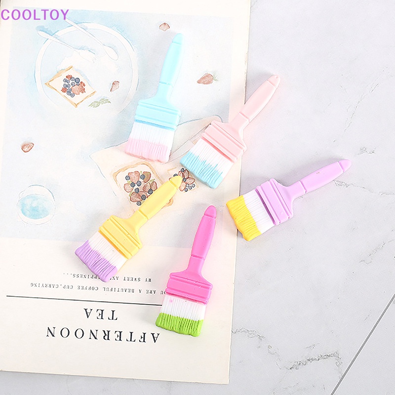 Set 5 Bàn Chải Mini Bằng Resin Dễ Thương Trang Trí Nhà Búp Bê