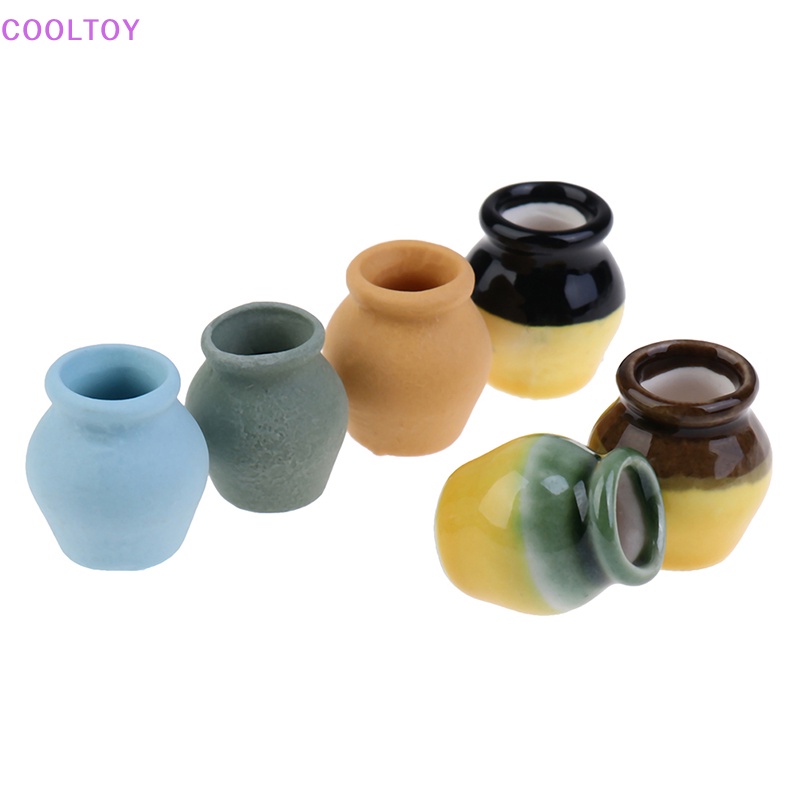 Set 6 Bình Hoa Sứ Mini Trang Trí Nhà Búp Bê Tỉ Lệ 1: 12