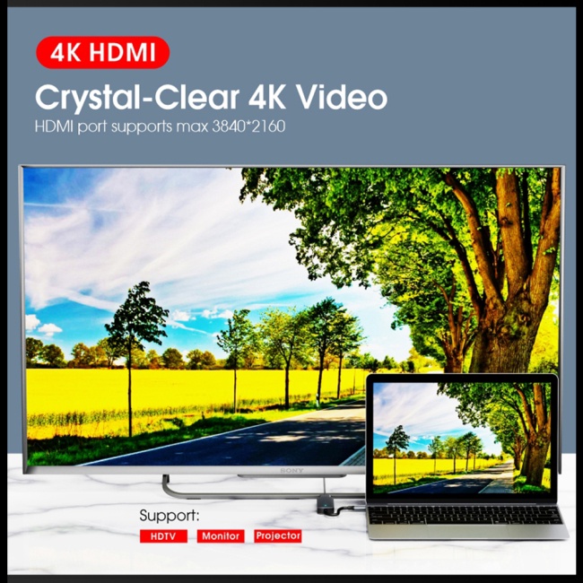 Hub Usb 3.0 Otg 4k 60hz Đa Năng 1 Bằng Kim Loại