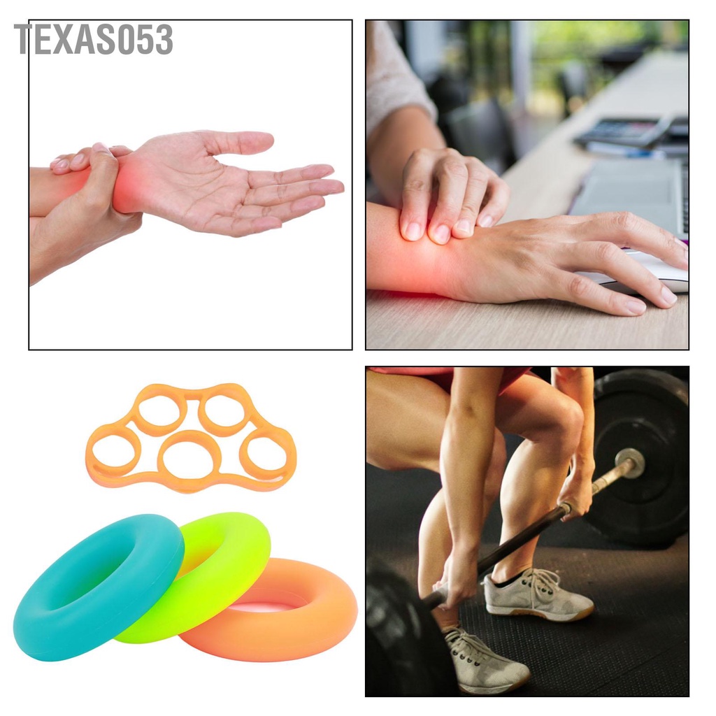 Texas053 Dụng cụ tăng cường lực tay cầm bằng silicon Màu hỗn hợp Có thể giặt được duỗi ngón di động Máy tập nhỏ