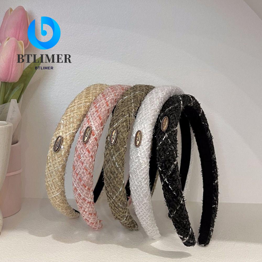 Băng Đô Cài Tóc Bản Rộng Vải Tuýt Phong Cách Retro