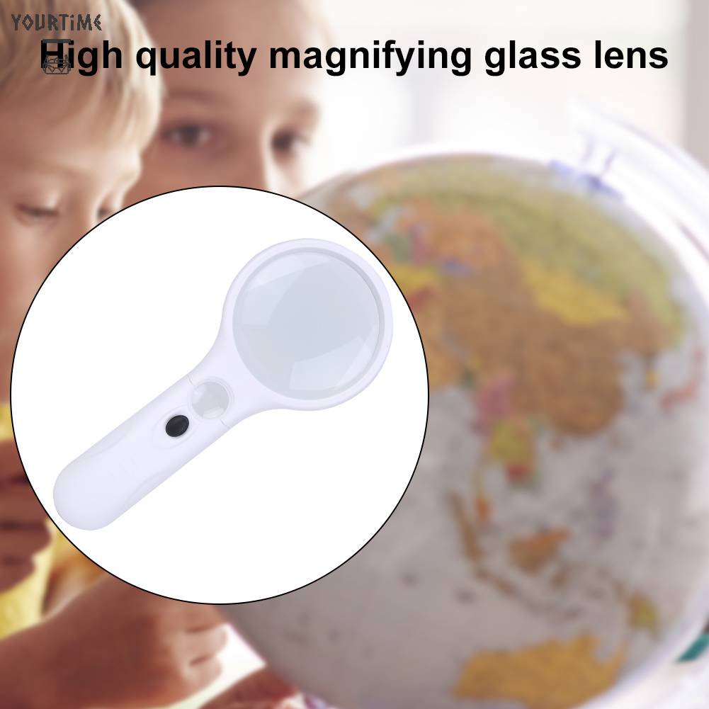 Kính Lúp Cầm Tay 3X 45X Có Đèn Dùng Đọc Sách Tiện Dụng