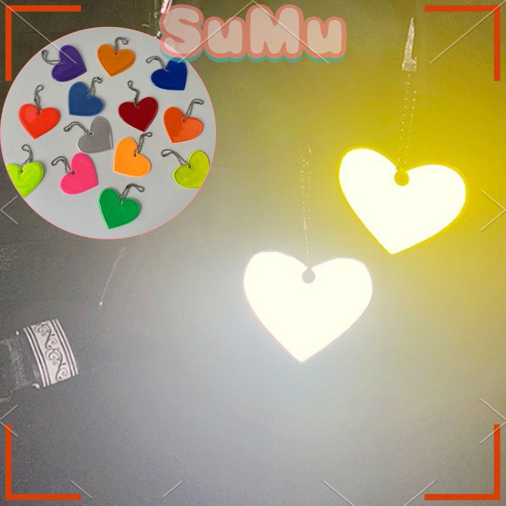 Móc Khóa Hình Trái Tim Phản Quang Nhiều Màu Sắc Thời Trang
