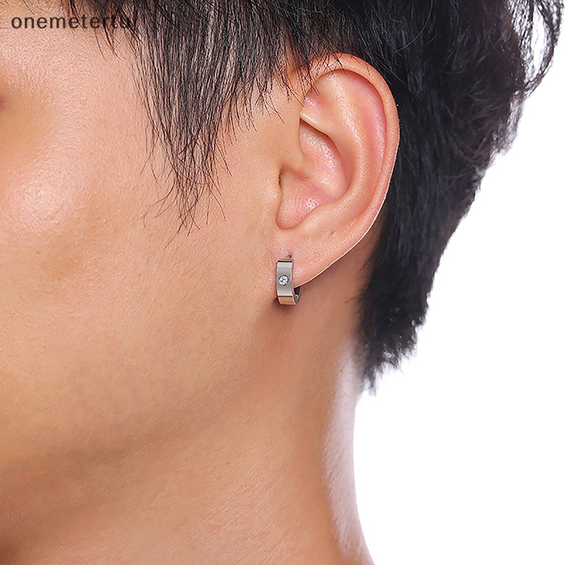 1 Đôi Bông Tai Tròn Bằng Thép Không Gỉ Phong Cách Punk Rock Dành Cho Nam Và Nữ