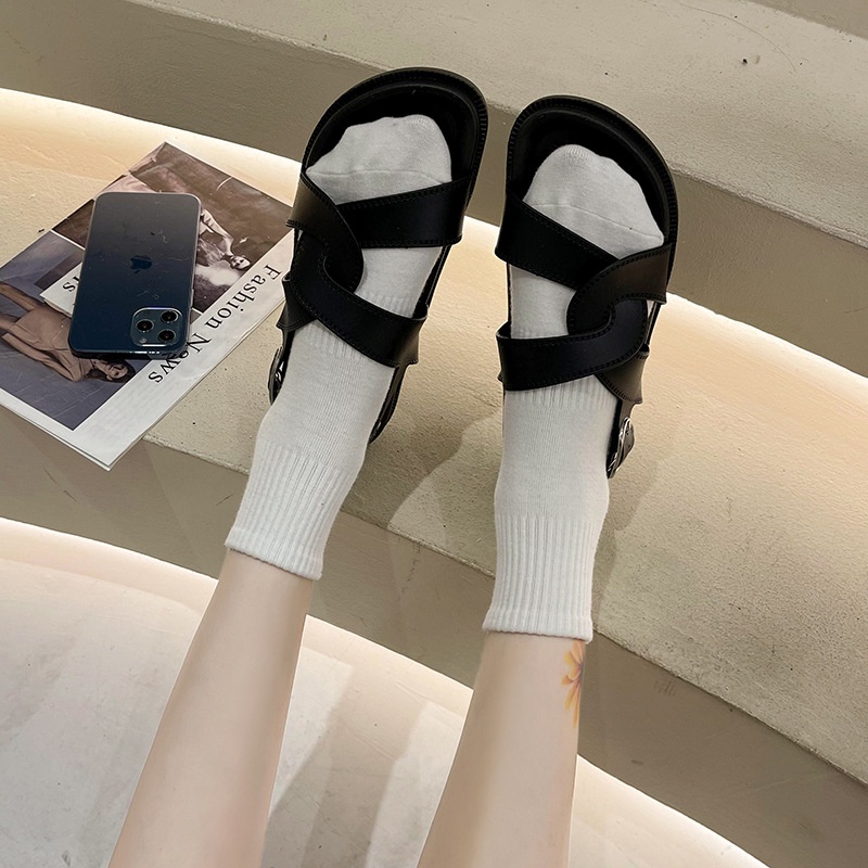 Giày Sandal Đế Dày Quai Chéo Phong Cách Hàn Quốc Thời Trang Mùa Hè Mới Cho Nữ