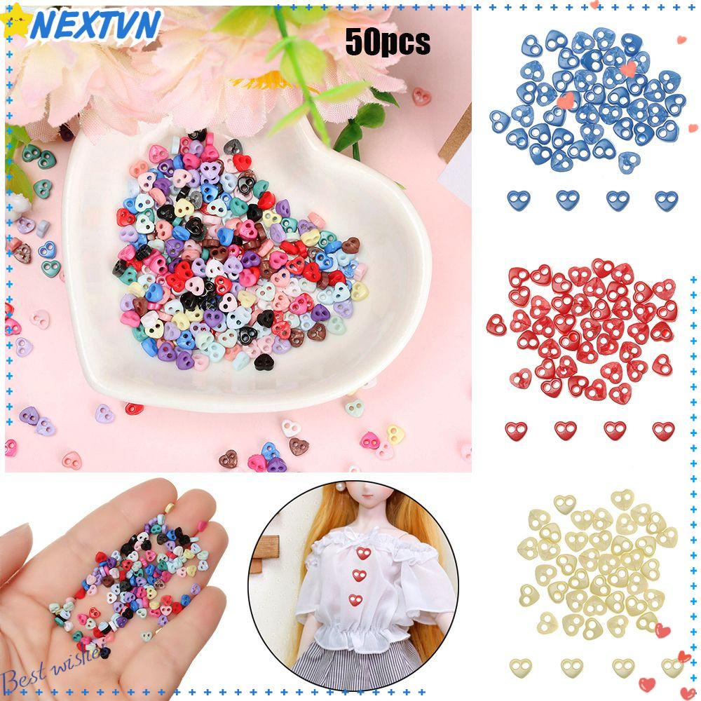 Set 50 Nút Quần Áo Búp Bê Mini 4mm DIY