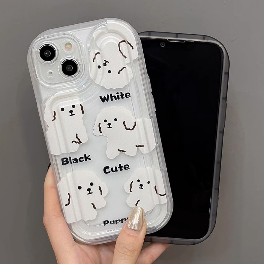 Ốp Điện Thoại TPU Mềm Chống Sốc In Hình Chú Cún Hoạt Hình Dễ Thương Cho IPhone 11 14 13 12 Pro Max XR XS Max 7 8 Plus SE