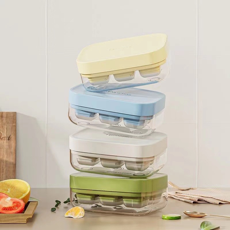 Khuôn Làm Đá Viên 6 Ngăn Bằng Silicone Có Thể Tái Sử Dụng