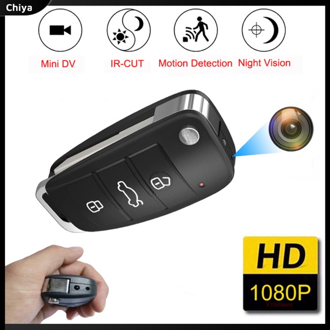 Máy Quay Hồng Ngoại Mini DVR 1080p HD Đa Năng Có Thể Nhìn Đêm Gắn Chìa Khóa Xe Hơi