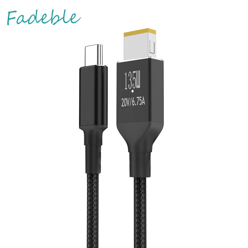 Cáp Sạc PD135W Type-C Sang Vuông 6.75A 20V Cho Lenovo Legion Y9000P Y9000K