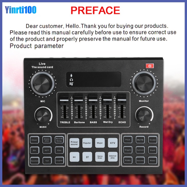 Bộ Thẻ Âm Thanh Kết Nối Bluetooth Yinrti V9 Cổng 3.5mm