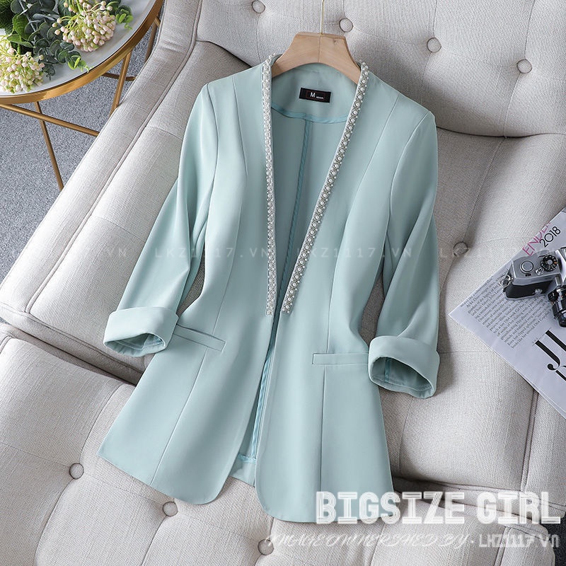 Áo vest blazer Bigsize Áo cardigan nữ dáng ôm tay lỡ cổ chữ v mùa thu Phong cách Hàn Quốc Thời Trang cá tính xinh đẹp cho người mập béo nữ