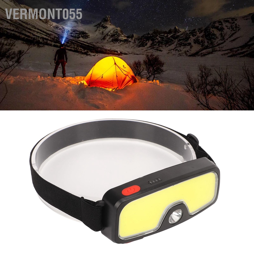 Vermont055 Đèn Pha Ngoài Trời Với 5 Chế Độ Chiếu Sáng Nguồn Đôi Chống Thấm Nước Để Chạy Cắm Trại Câu Cá