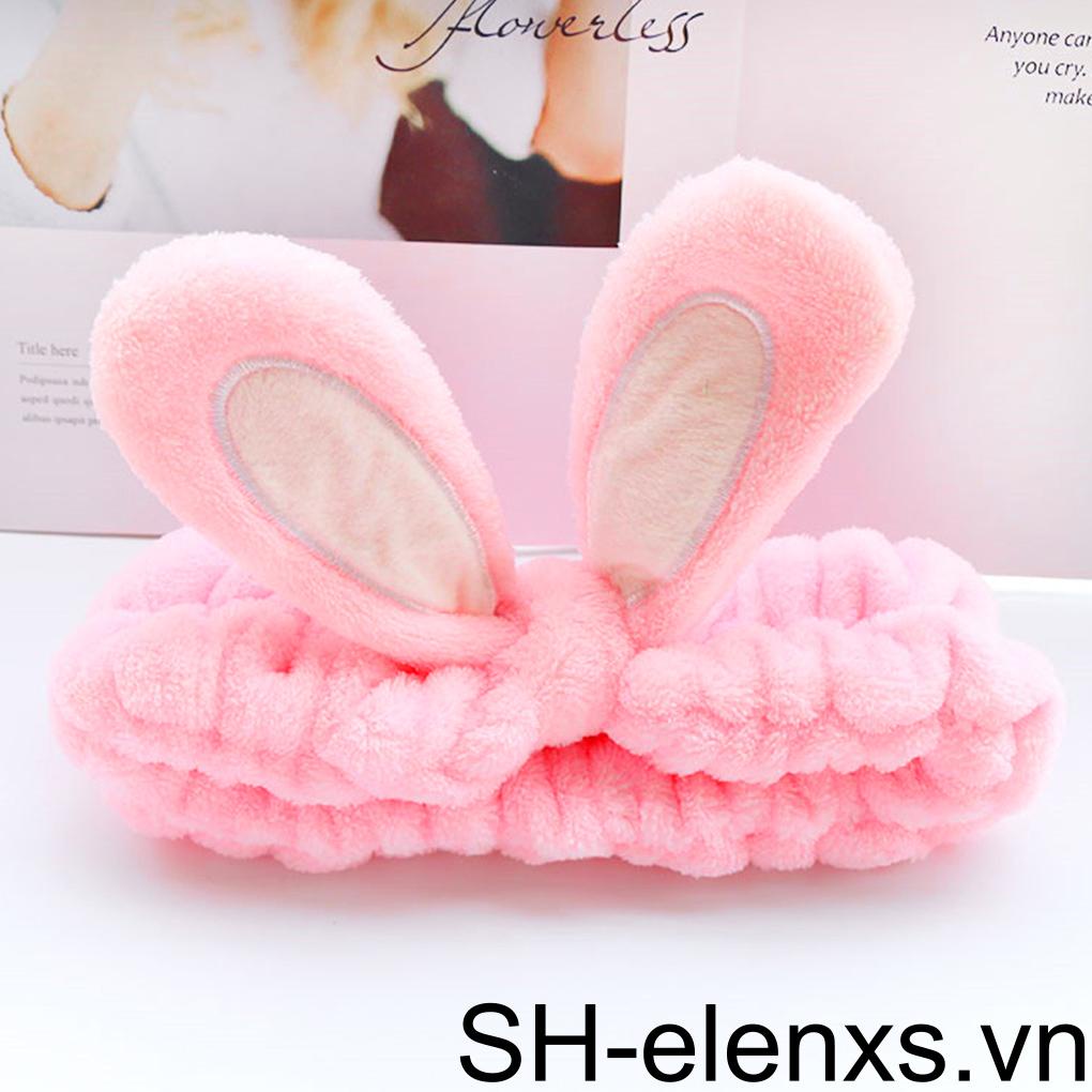 Băng Đô Nhung Co Giãn Màu Be Dùng Rửa Mặt / Trang Điểm Cho Nữ