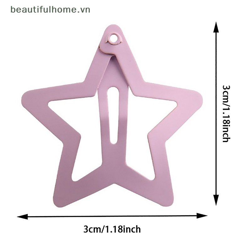 Set 10 Kẹp Tóc Ngôi Sao Bằng Kim Loại Nhiều Màu Dễ Thương Cho Nữ