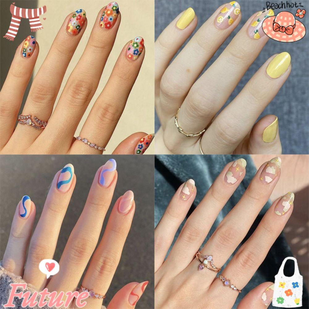 Bộ Móng Tay Giả Ngắn Dạng Nhấn Tiện Dụng DIY