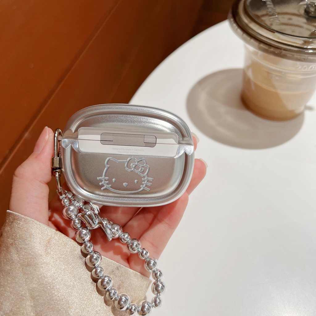 Vỏ Bảo Vệ Hộp Sạc Tai Nghe Bluetooth AirPods 1 2 gen3 pro2 2022 Trong Suốt Họa Tiết Hoạt Hình Mèo Kitty Dễ Thương Chống Rơi