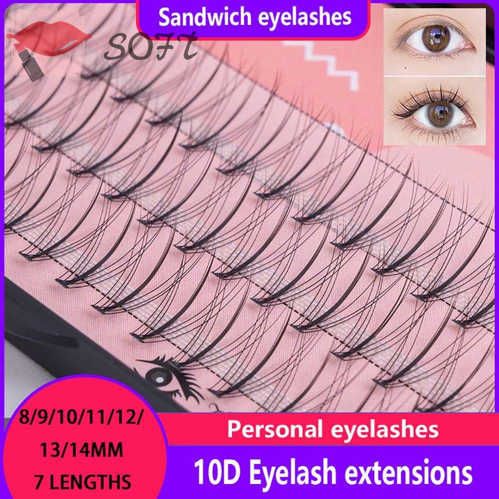 SOFTNESS Lông Mi Giả Màu Đen 8~14mm Tự Nhiên Trang Điểm Làm Đẹp Cho Nữ