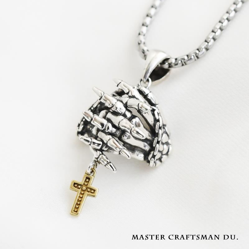 Dây Chuyền Mặt Hình Bàn Tay Và Đầu Lâu Phong Cách Punk Hip Hop Cao Cấp Dành Cho Nam Nữ