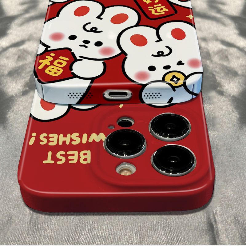 Ốp Điện Thoại Mềm Chống Sốc In Chữ Get Rich Rabbit Cho Iphone1214Pro6In Rabbit 13 Apple 1178 WIH4