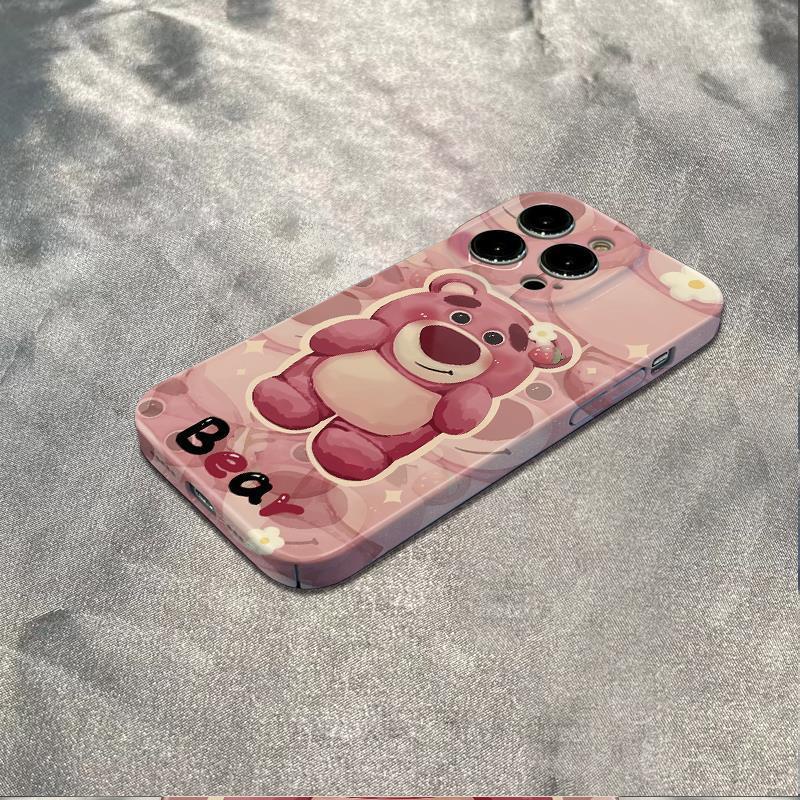 Ốp Điện Thoại Mềm Chống Sốc Màu Hồng In Hình Gấu Cho Iphone 14pro 12Plus 6In11 78max 13 PFPG