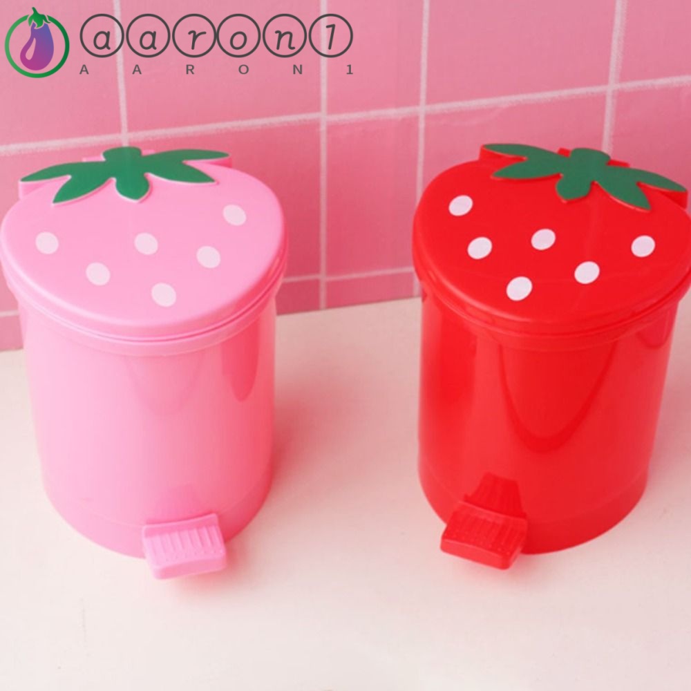 Aaron1 Thùng Rác Mini Màu Hồng Có Thể Tái Sử Dụng Kèm Nắp Đậy Tiện Lợi