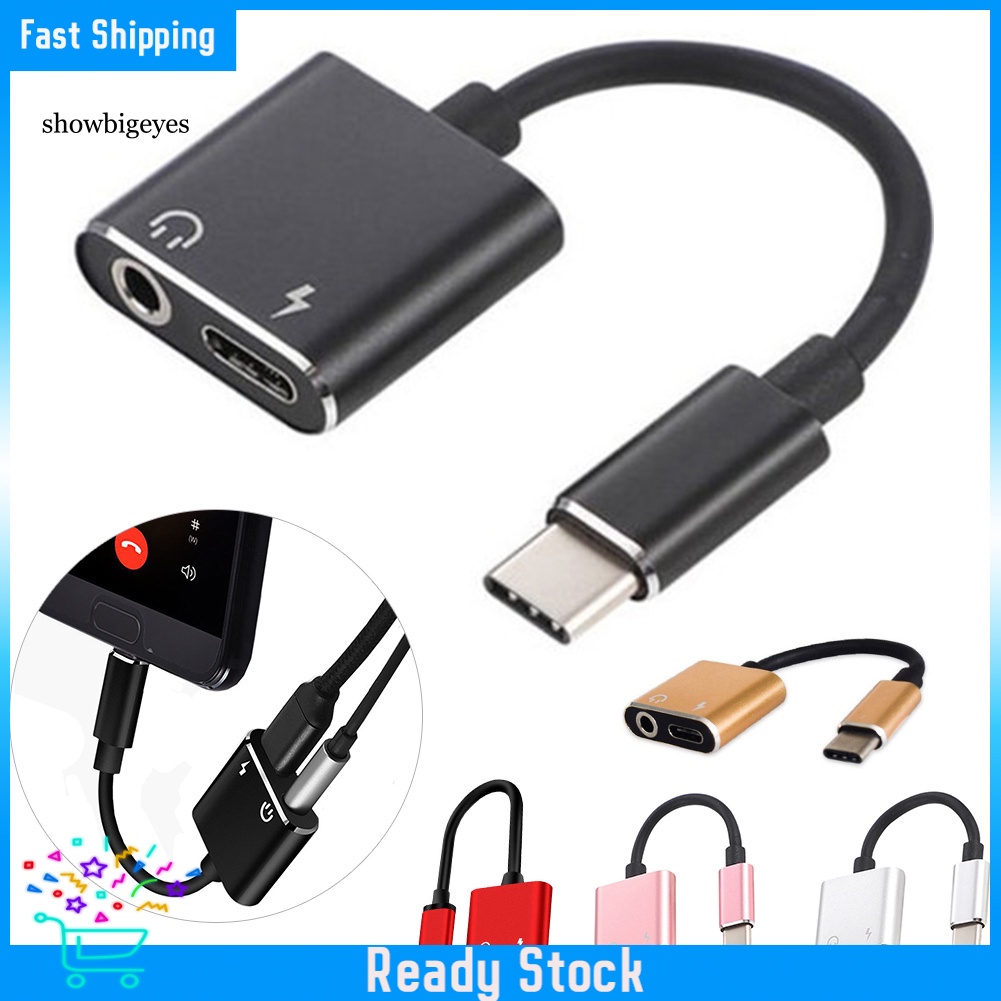 Dây Cáp Sạc Chuyển Đổi Âm Thanh AUX Type C 2 Trong 1 3.5mm 3.5mm