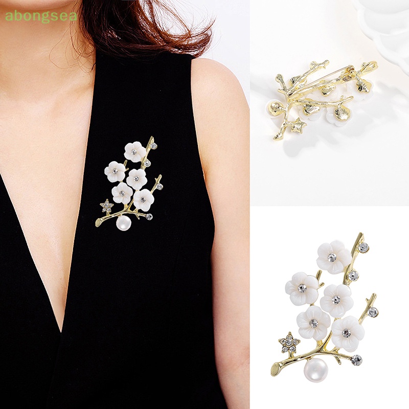 Ghim Cài Áo Hình Hoa Mận Đính Đá Thời Trang Cho Nữ