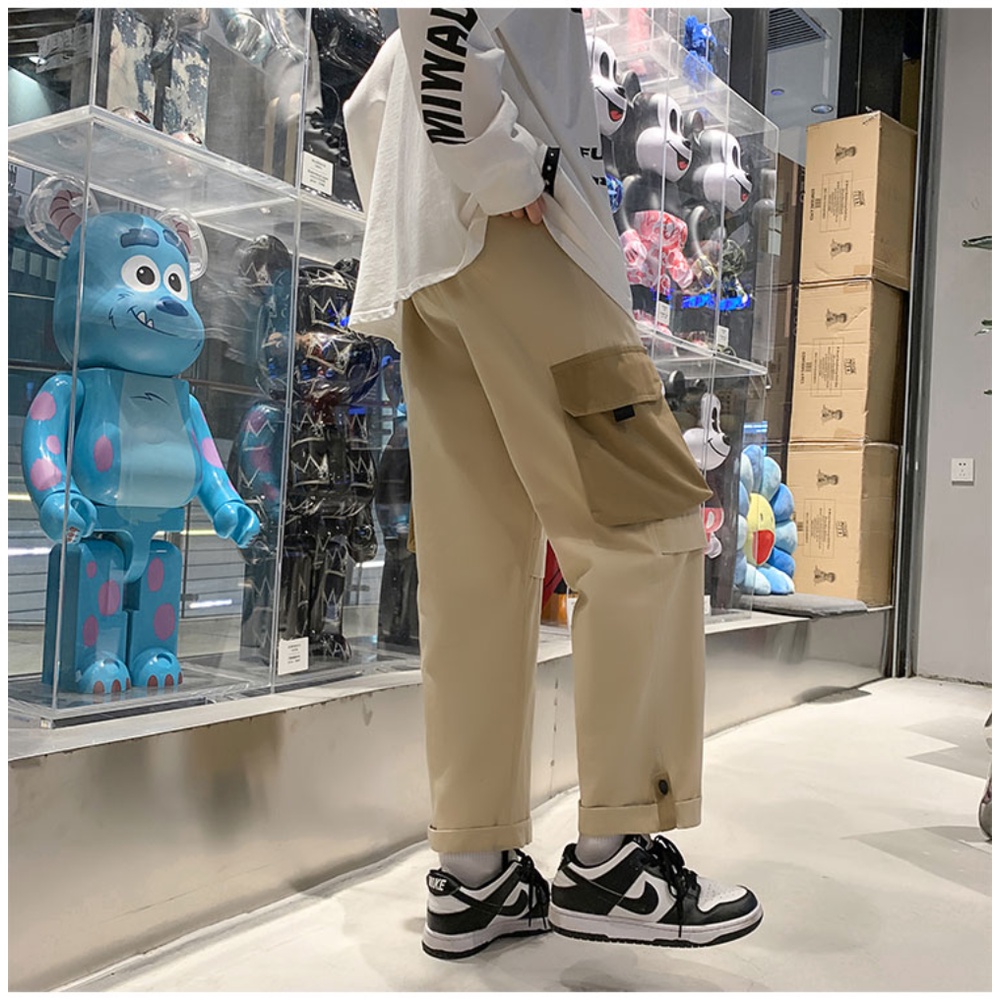 Quần Dài Dáng Rộng Phong Cách Retro Nhật Bản Thời Trang Xuân Thu Cho Nam