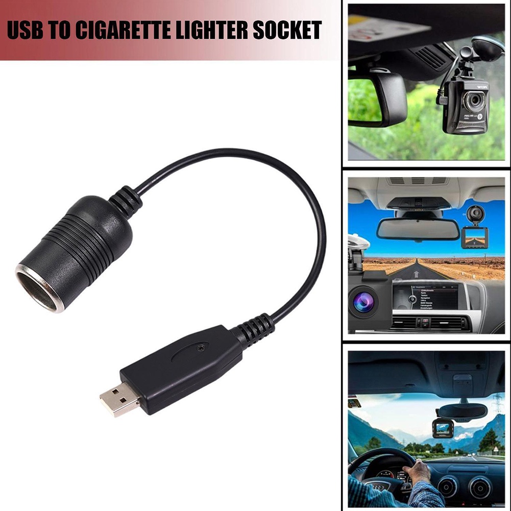 Dây Cáp Chuyển Đổi Đầu Đực Sang Đầu Cái 12V 5V USB A Cho Xe Hơi