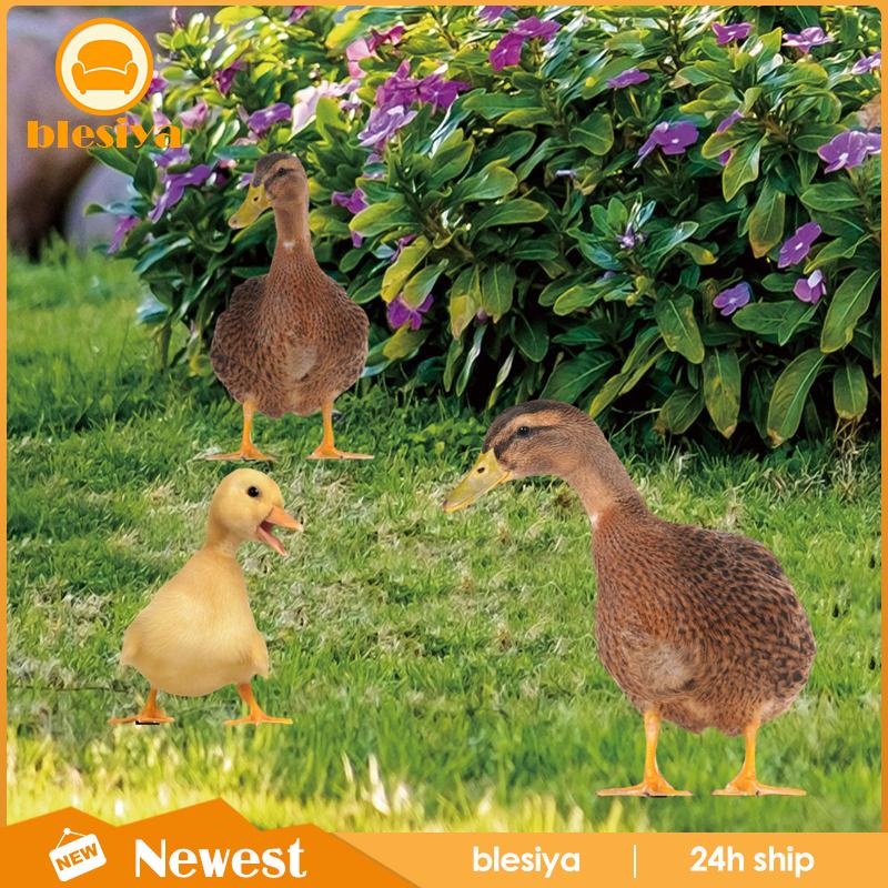 [Blesiya] Bộ 3 Bức Tượng Vịt Trang Trí Lối Đi Sân Vườn