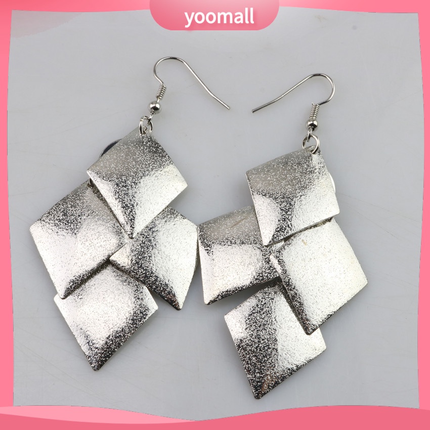 [YM] Khuyên Tai Tua Rua Lá Mờ Hình Thoi Thời Trang