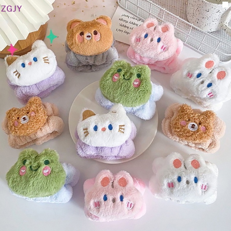 Bộ 2 Khăn Lau Mặt / Cổ Tay Bằng Sợi Micro Chống Nước Chống Bẩn Họa Tiết Hoạt Hình Dễ Thương Mới