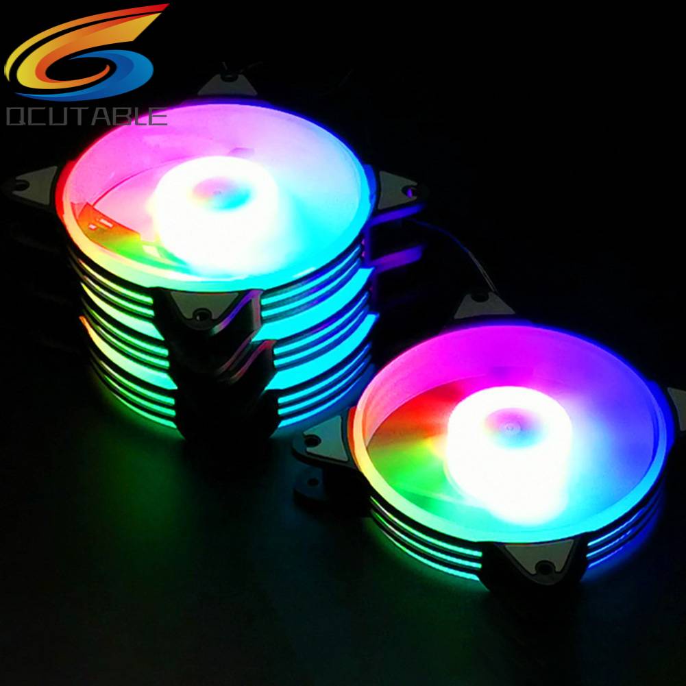 Quạt Làm Mát COOLMOON 12cm Đèn LED 5 Màu Cỡ Lớn 4Pin